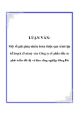 Luận văn :  Một số giải pháp nhằm hoàn thiện quá trình lập kế hoạch (5 năm) của Công ty cổ phần đầu tư phát triển đô thị và khu công nghiệp Sông Đà