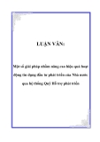 LUẬN VĂN:  Một số giải pháp nhằm nâng cao hiệu quả hoạt động tín dụng đầu tư phát triển của Nhà nước qua hệ thống Quỹ Hỗ trợ phát triển