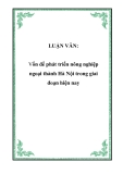  Luận văn đề tài: Vốn để phát triển nông nghiệp ngoại thành Hà Nội trong giai đoạn hiện nay