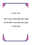 Luận văn về: Thực trạng và giải pháp tăng cường thu hút đầu tư trực tiếp nước ngoài ở Vĩnh Phúc