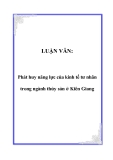 Luận văn tốt nghiệp:  Phát huy năng lực của kinh tế tư nhân trong ngành thủy sản ở Kiên Giang