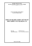 Luận văn: THIẾT KẾ BỘ ĐIỀU KHIỂN MỜ TRƯỢT ĐIỀU KHIỂN TỐC ĐỘ ĐỘNG CƠ