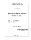 LUẬN VĂN: MỘT SỐ QUY TRÌNH SUY DIỄN TRONG HỆ MỜ