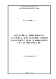 LUẬN VĂN: MỘT SỐ THUẬT TOÁN KHAI PHÁ LUẬT DÃY VÀ ỨNG DỤNG THỬ NGHIỆM VÀO HỆ THỐNG QUẢN LÝ KHÁCH HÀNG VÀ TÍNH HÓA ĐƠN NƯỚC