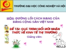 ĐỀ TÀI: QUÁ TRÌNH ĐỔI MỚI NHẬN THỨC VỀ KINH TẾ THỊ TRƯỜNG