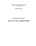 QUẢN LÝ DỰ ÁN PHẦN MỀM - Thạc Bình Cường