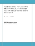 Báo cáo: NGHIÊN CỨU CƠ CẤU VỐN VÀ KHẢ NĂNG THANH TOÁN CỦA CÁC DOANH NGHIỆP NHÀ NƯỚC NIÊM YẾT TRÊN THỊ TRƯỜNG CHỨNG KHOÁN