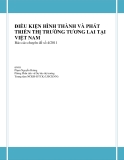 Báo cáo: ĐIỀU KIỆN HÌNH THÀNH VÀ PHÁT TRIỂN THỊ TRƯỜNG TƢƠNG LAI TẠI VIỆT NAM