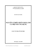 Luận văn: NGUYÊN LÍ BIẾN PHÂN EKELAND VÀ MỘT SỐ ỨNG DỤNG
