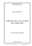 Luận văn: VỀ ĐIỀU KIỆN TỐI ƯU CẤP CAO TRONG TỐI ƯU KHÔNG TRƠN