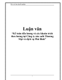  Luận văn đề tài: Kế toán tiền lương và các khoản trích theo lương tại Công ty sản xuất Thương Mại và dịch vụ Phú Bình