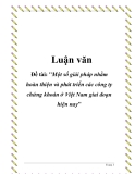 Luận văn tốt nghiệp: Một số giải pháp nhằm hoàn thiện và phát triển các công ty chứng khoán ở Việt Nam giai đoạn hiện nay'