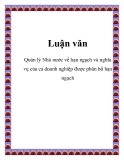 Luận văn: Quản lý Nhà nước về hạn ngạch và nghĩa vụ của cả doanh nghiệp được phân bổ hạn ngạch 