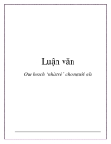 Luận văn: Quy hoạch “nhà trẻ” cho người già