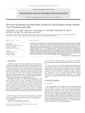 Báo cáo khoa học " Structure elucidation and antioxidant activity of a novel polysaccharide isolated from Tricholoma matsutake "
