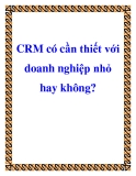 CRM có cần thiết với doanh nghiệp nhỏ hay không?