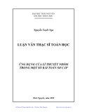 Luận văn: ỨNG DỤNG CỦA LÍ THUYẾT NHÓM TRONG MỘT SỐ BÀI TOÁN SƠ CẤP