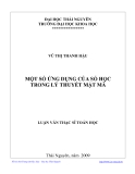 Luận văn: MỘT SỐ ỨNG DỤNG CỦA SỐ HỌC TRONG LÝ THUYẾT MẬT MÃ