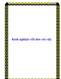 Kinh nghiệm viết đơn xin việc