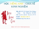 HỌC TIẾNG ANH – CHIA SẺ KINH NGHIỆM