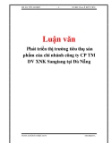 Luận văn: Phát triển thị trường tiêu thụ sản phẩm của chi nhánh công ty CP TM DV XNK Sangiang tại Đà Nẵng