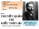 Đề tài: THUYẾT QUẢN TRỊ  KIỂU THƯ LẠI