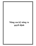 Nâng cao kỹ năng ra quyết định