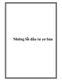 Những lỗi đầu tư cơ bản