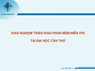 KINH NGHIỆM TRIỂN KHAI PHẦN MỀM MIỄN PHÍ TẠI ĐẠI HỌC CẦN THƠ