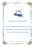 NGHIÊN CỨU KHOA HỌC  ĐỀ TÀI: “Nghiên cứu đặc điểm địa tầng vùng Rồng, cơ chế hình thành, đặc tính tầng chứa vùng Đông Nam Rồng”