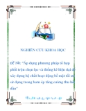 NGHIÊN CỨU KHOA HỌC  ĐỀ TÀI: “Áp dụng phương pháp tổ hợp phối trộn chọn lọc và thống kê hiện đại để xây dựng hệ chất hoạt động bề mặt tối ưu sử dụng trong bơm ép tăng cường thu hồi dầu”