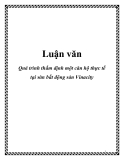 Luận văn: Quá trình thẩm định một căn hộ thực tế tại sàn bất động sản Vinacity