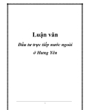 Luận văn:Đầu tư trực tiếp nước ngoài ở Hưng Yên