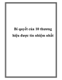 Bí quyết của top 10 thương hiệu được tín nhiệm 