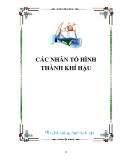 CÁC NHÂN TỐ HÌNH THÀNH KHÍ HẬU