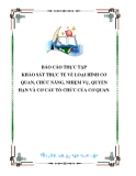 BÁO CÁO THỰC TẬP KHẢO SÁT THỰC TẾ VỀ LOẠI HÌNH CƠ QUAN, CHỨC NĂNG, NHIỆM VỤ, QUYỀN HẠN VÀ CƠ CẤU TỔ CHỨC CỦA CƠ QUAN