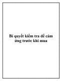 Bí quyết kiểm tra dế cảm ứng trước khi mua.