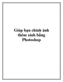 Giúp bạn chỉnh ảnh thêm xinh bằng Photoshop.