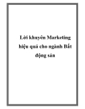 Lời khuyên Marketing hiệu quả cho ngành Bất động sản