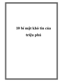 10 bí mật khó tin của triệu phú