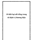 10 thất bại nổi tiếng trong tái định vị thương hiệu