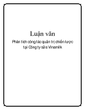 Phân tích công tác quản trị chiến lược tại Công ty sữa Vinamilk