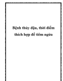 Bệnh thủy đậu, thời điểm thích hợp để tiêm ngừa