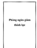 Phòng ngừa giảm thính lực