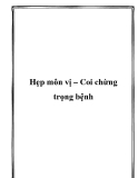 Hẹp môn vị – Coi chừng trọng bệnh