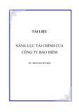 NĂNG LỰC TÀI CHÍNH CỦA CÔNG TY BẢO HIỂM