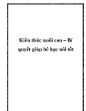 Kiến thức nuôi con – Bí quyết giúp bé học nói tốt