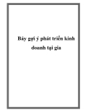 Bảy gợi ý phát triển kinh doanh tại gia