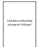 Cách thức trả tiền lạ lùng của quán ăn “Chỗ quẹo”