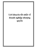 Lời khuyên hay về doanh nghiệp nhượng quyền